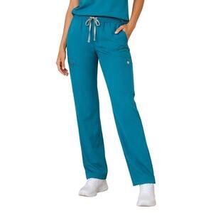 FIGS Technical Collection Scrub Pants Large Teal Blue Cargo Medical Uniform